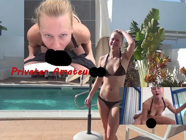 Geil am Pool gefickt, Blowjob und Creampie