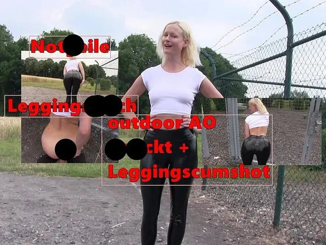 Notgeile in schwarzer Lack-Leggings beim Ficktreffen