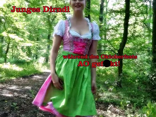 Im Dirndl AO im Wald gefickt