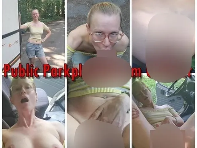 Parkplatz-Blowjob, dann ficken hinterm Camper